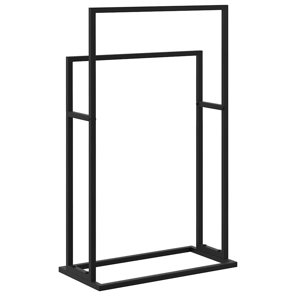 Towel Rack Freestanding Black 48x24x78.5 cm Iron