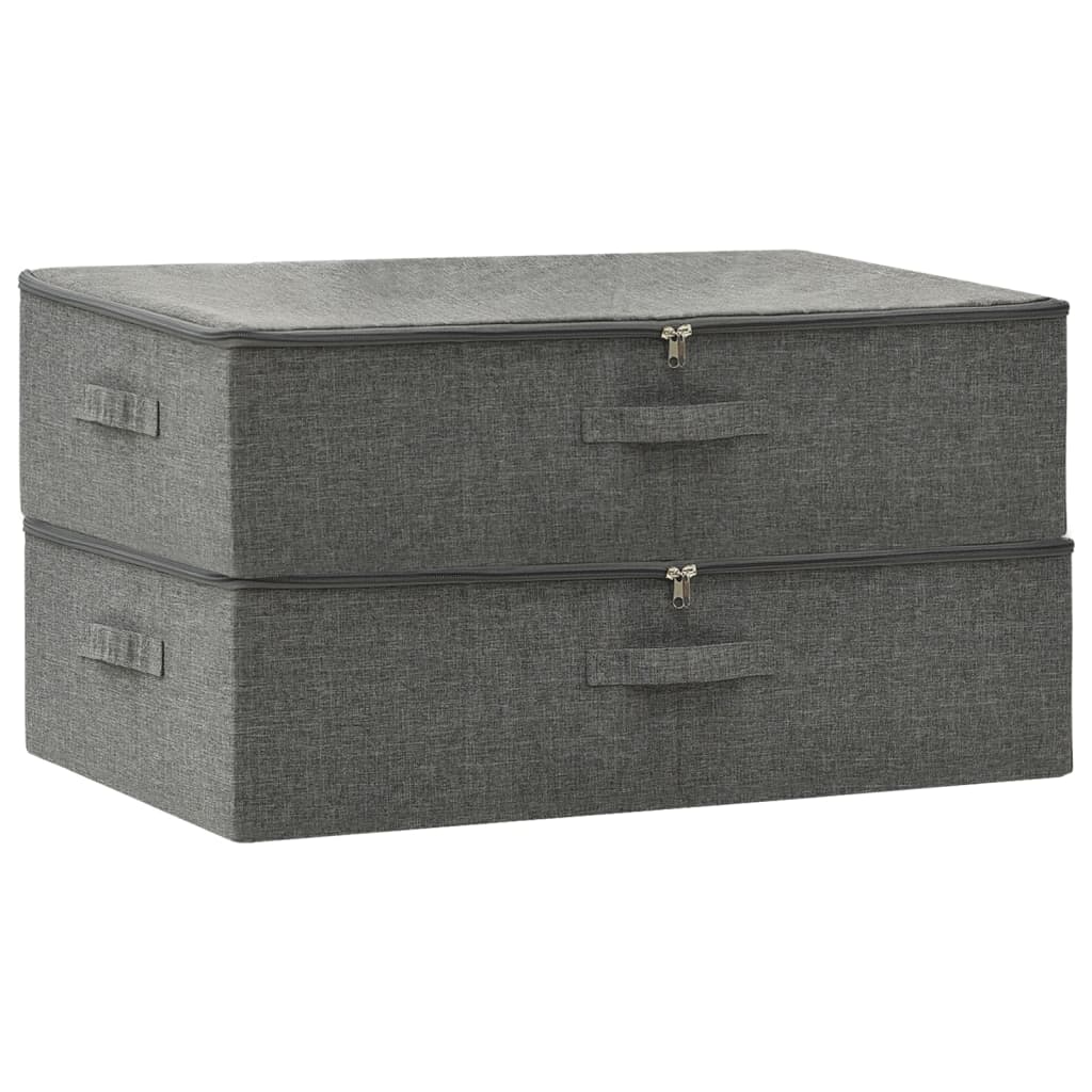 Boîtes de rangement 2 pces Tissu 70x40x18 cm Anthracite