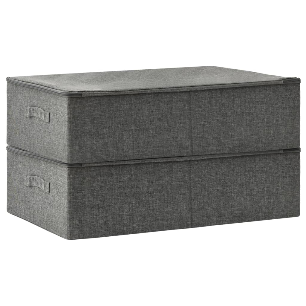 Boîtes de rangement 2 pces Tissu 70x40x18 cm Anthracite
