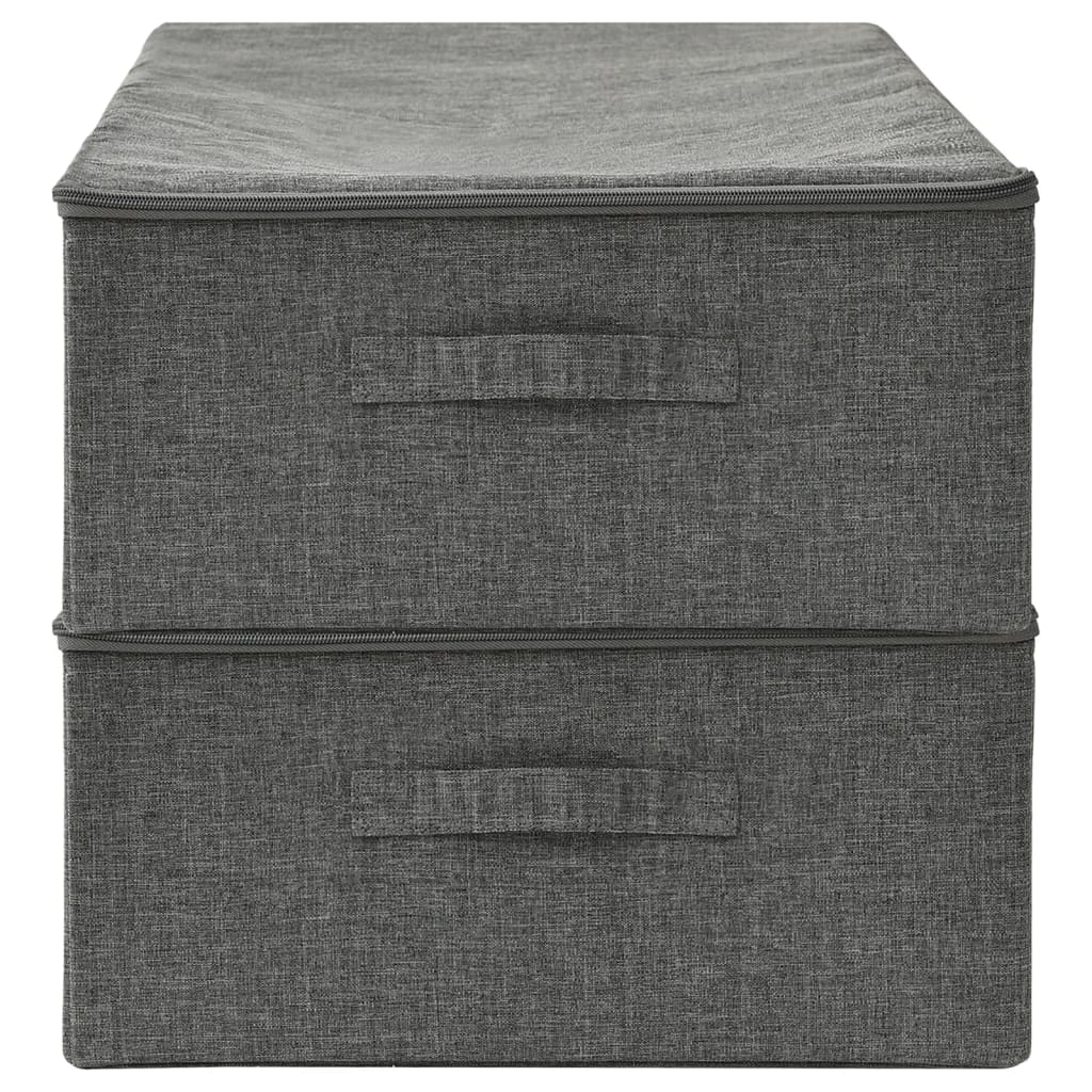 Boîtes de rangement 2 pces Tissu 70x40x18 cm Anthracite