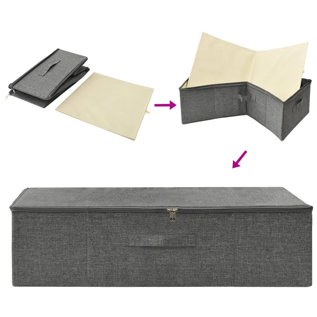 Boîtes de rangement 2 pces Tissu 70x40x18 cm Anthracite