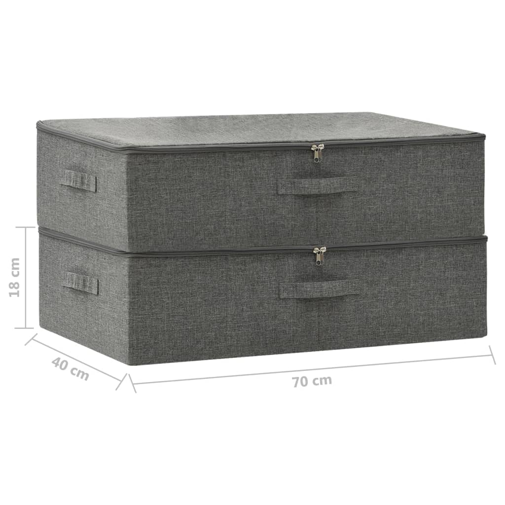 Boîtes de rangement 2 pces Tissu 70x40x18 cm Anthracite