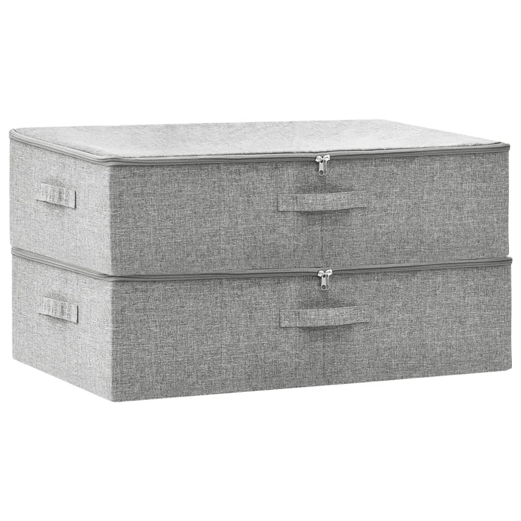 Storage Boxes 2 pcs. Fabric 70x40x18 cm Grey