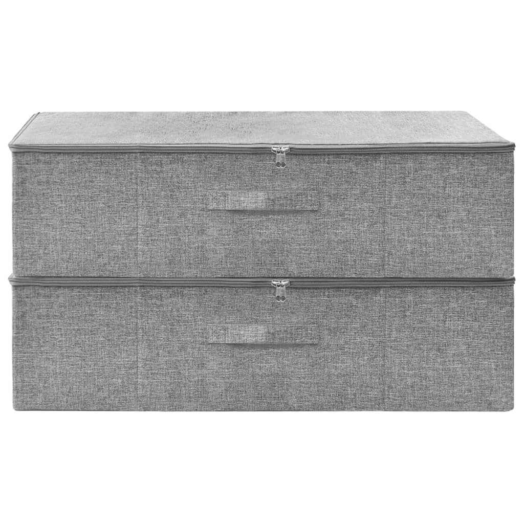 Storage Boxes 2 pcs. Fabric 70x40x18 cm Grey