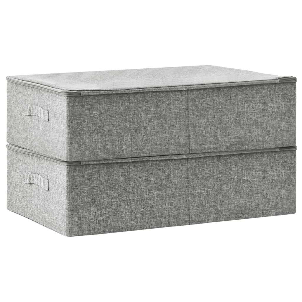 Storage Boxes 2 pcs. Fabric 70x40x18 cm Grey