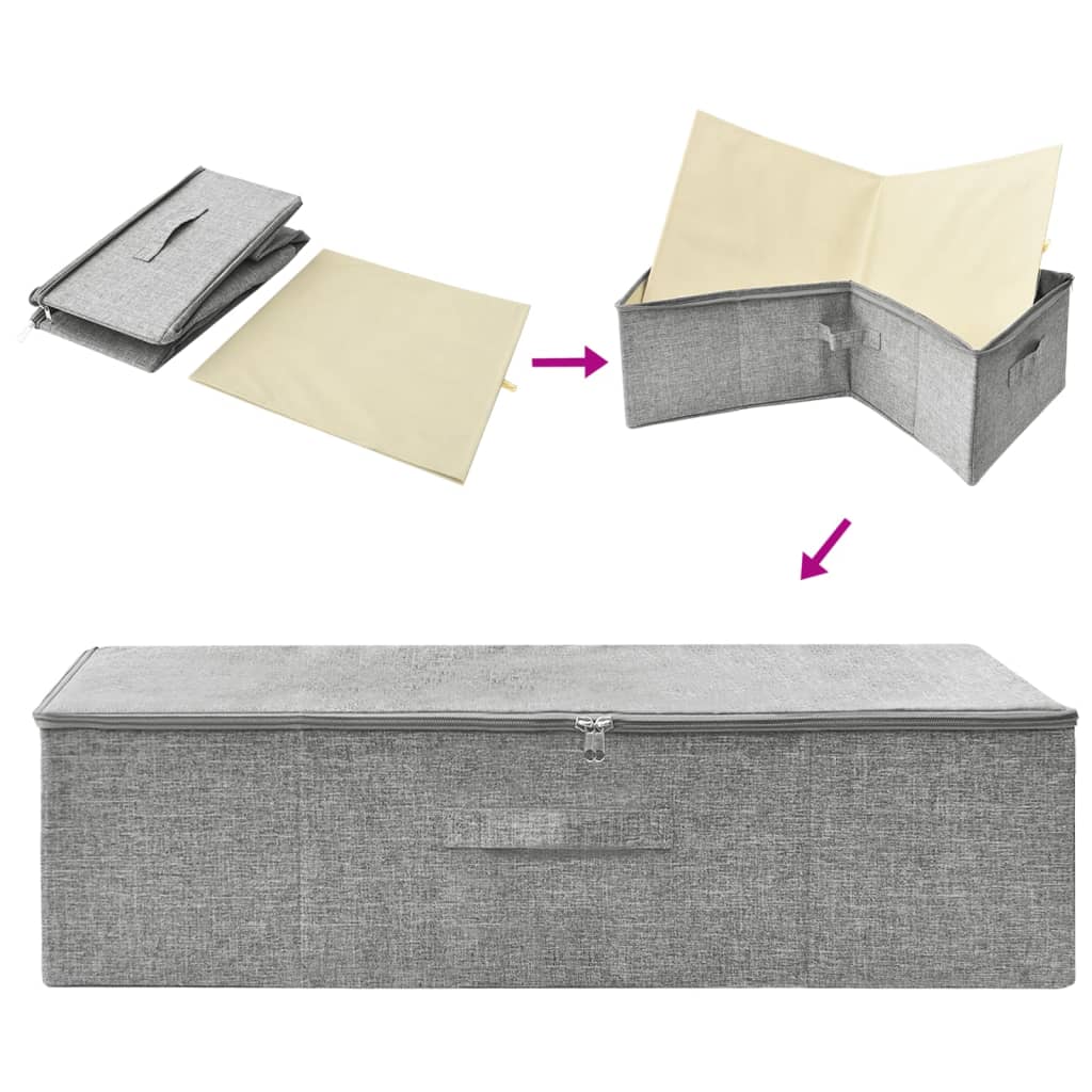 Storage Boxes 2 pcs. Fabric 70x40x18 cm Grey