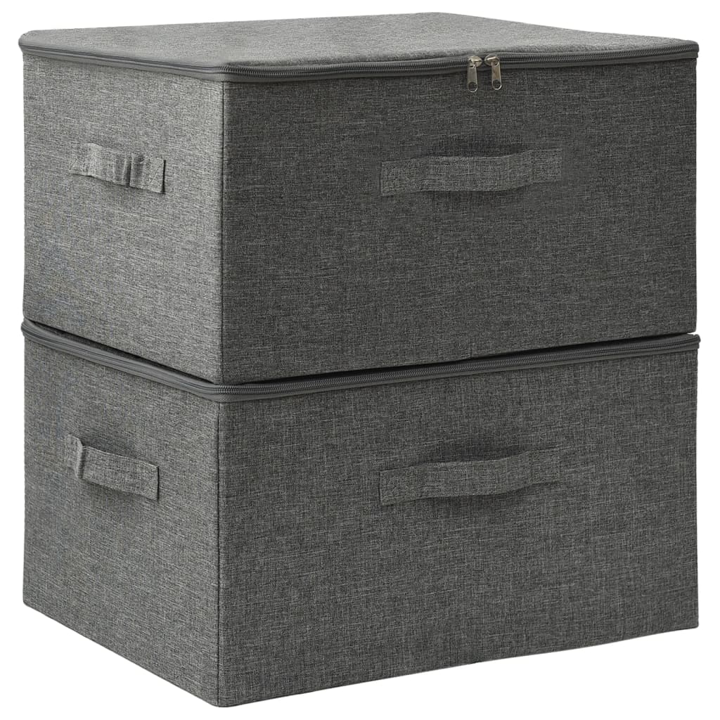 Storage Boxes, 2 pcs, Fabric, 43x34x23 cm, Anthracite