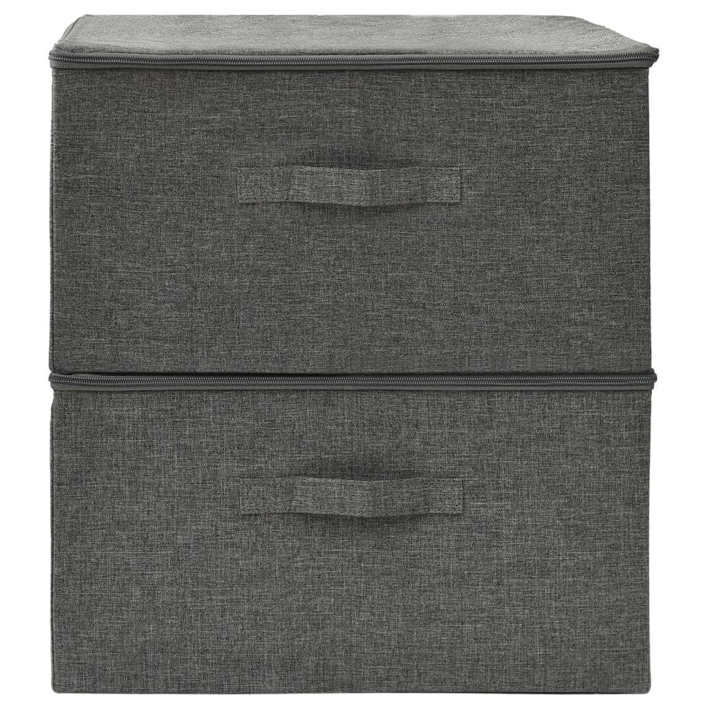 Storage Boxes, 2 pcs, Fabric, 43x34x23 cm, Anthracite
