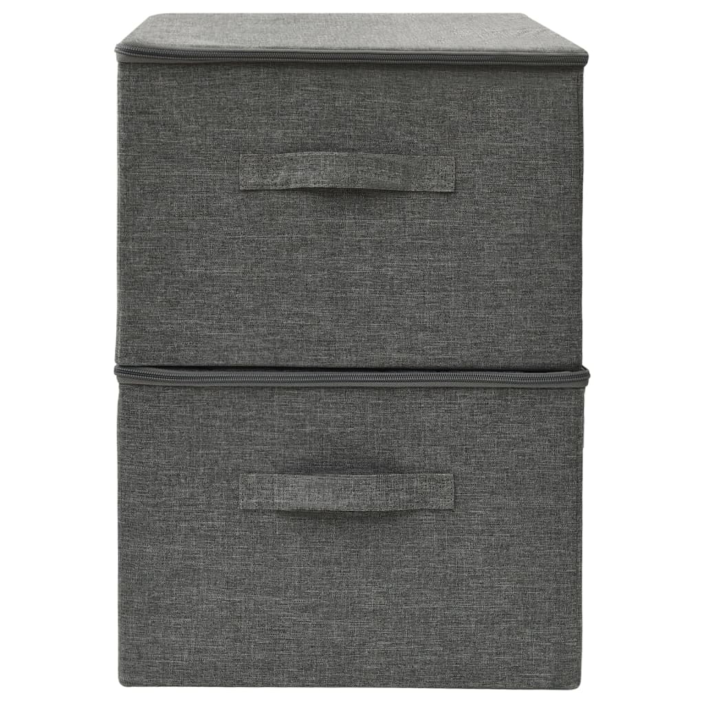 Storage Boxes, 2 pcs, Fabric, 43x34x23 cm, Anthracite