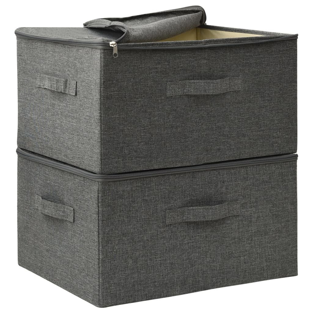 Storage Boxes, 2 pcs, Fabric, 43x34x23 cm, Anthracite