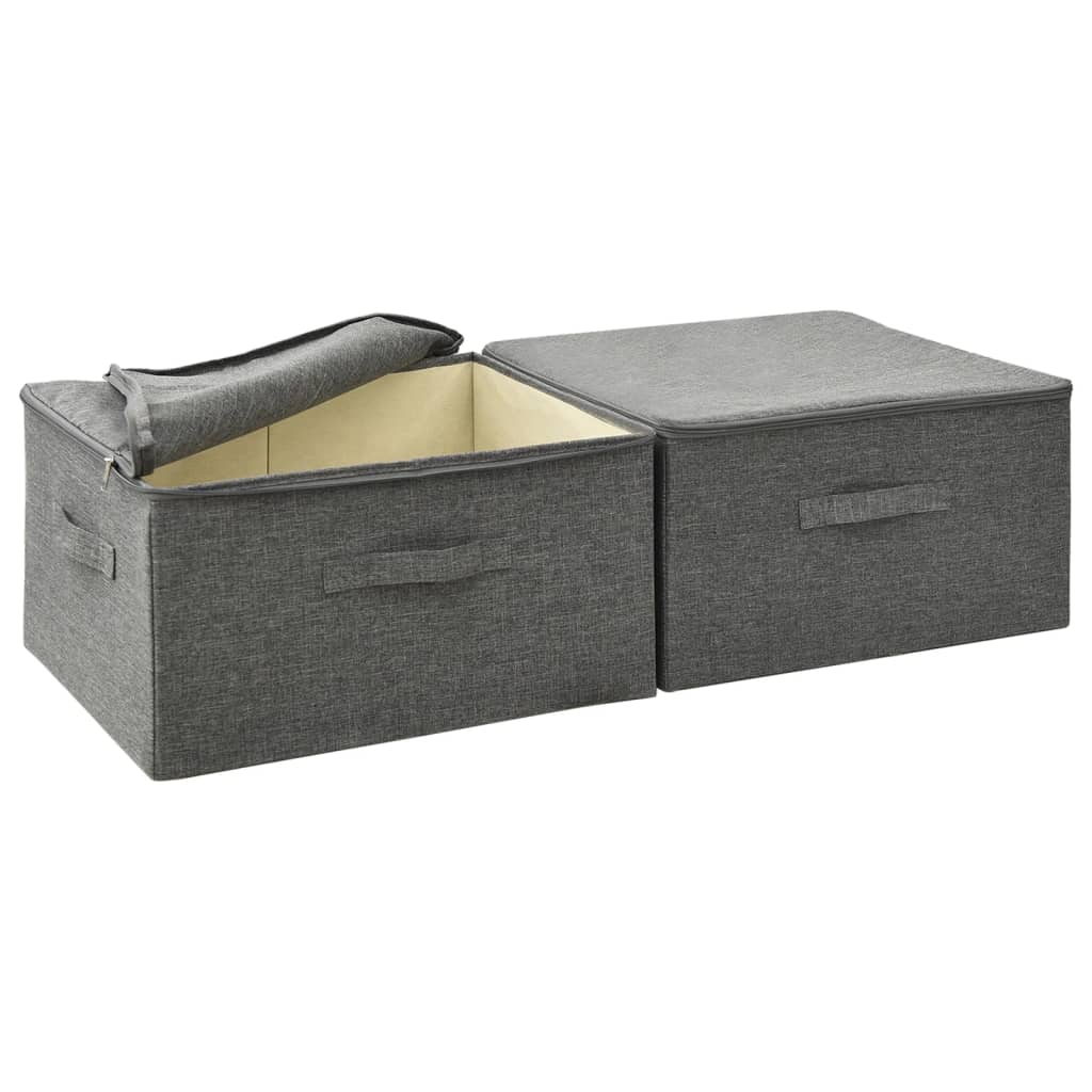 Storage Boxes, 2 pcs, Fabric, 43x34x23 cm, Anthracite