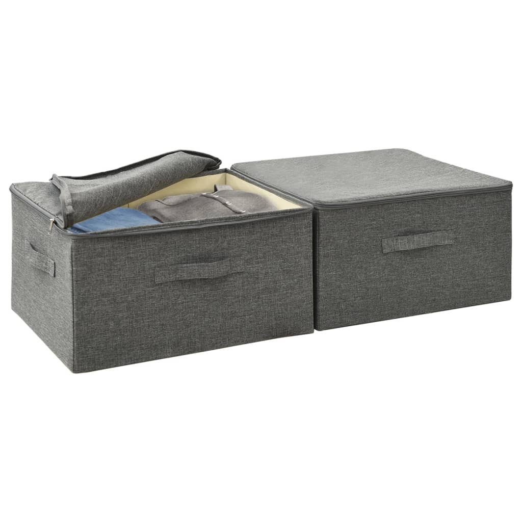 Storage Boxes, 2 pcs, Fabric, 43x34x23 cm, Anthracite