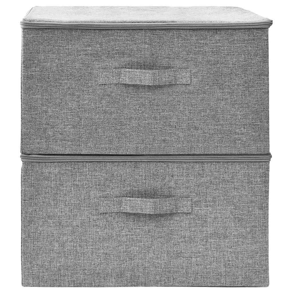 Storage Boxes, 2 pcs, Fabric, 43x34x23 cm, Gray