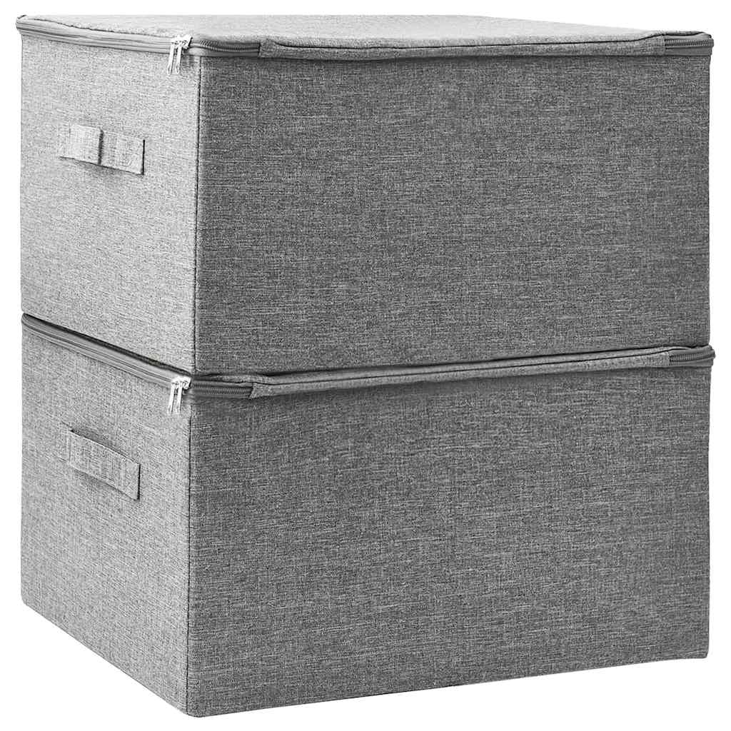 Storage Boxes, 2 pcs, Fabric, 43x34x23 cm, Gray