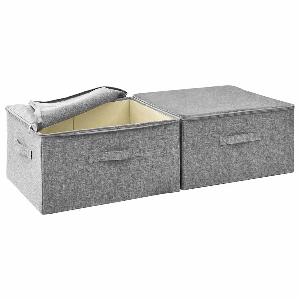 Storage Boxes, 2 pcs, Fabric, 43x34x23 cm, Gray