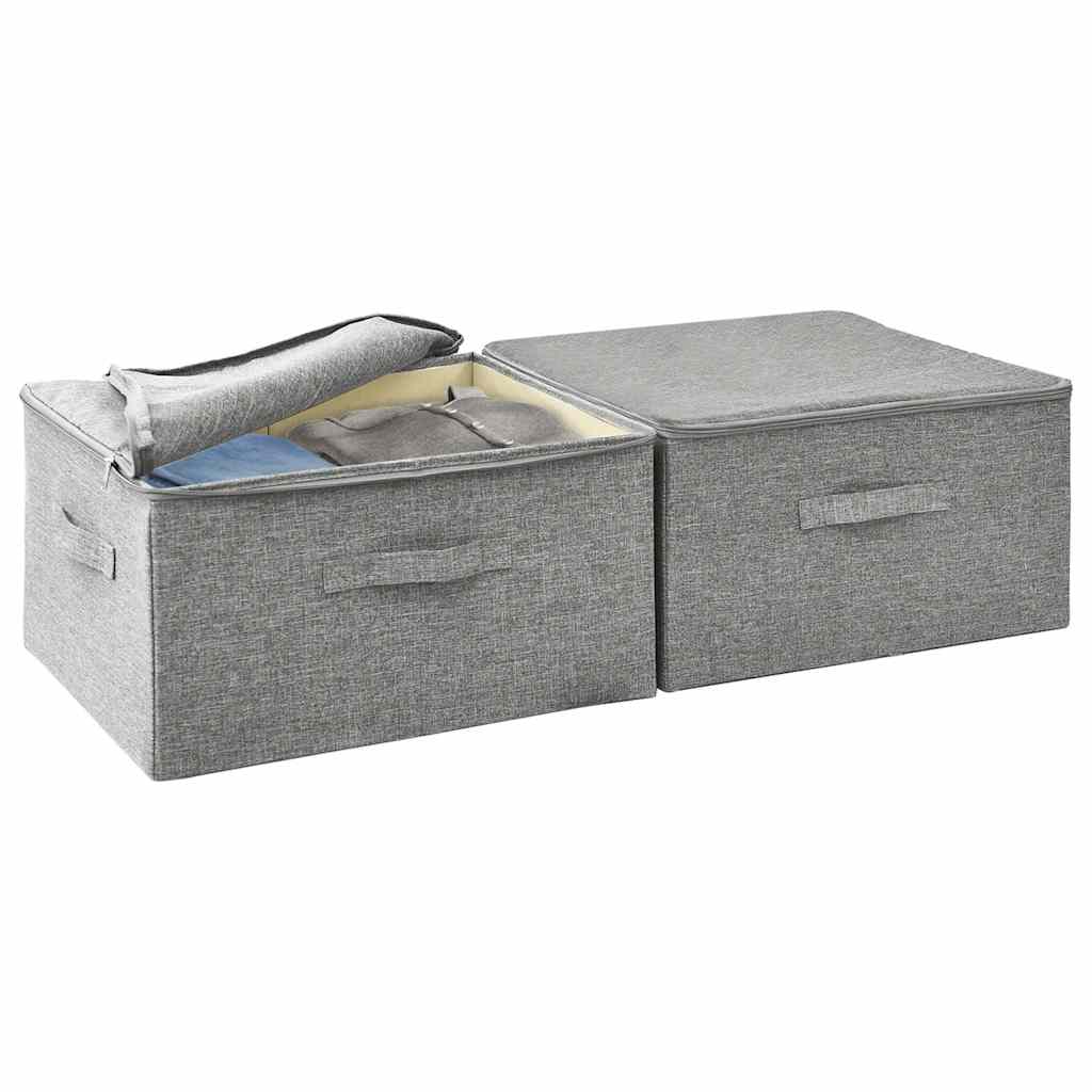 Storage Boxes, 2 pcs, Fabric, 43x34x23 cm, Gray