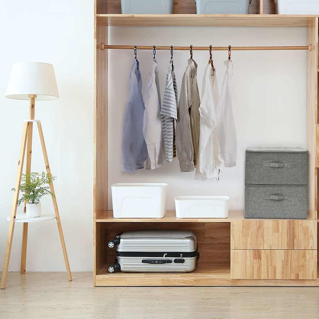 Storage Boxes, 2 pcs, Fabric, 43x34x23 cm, Gray