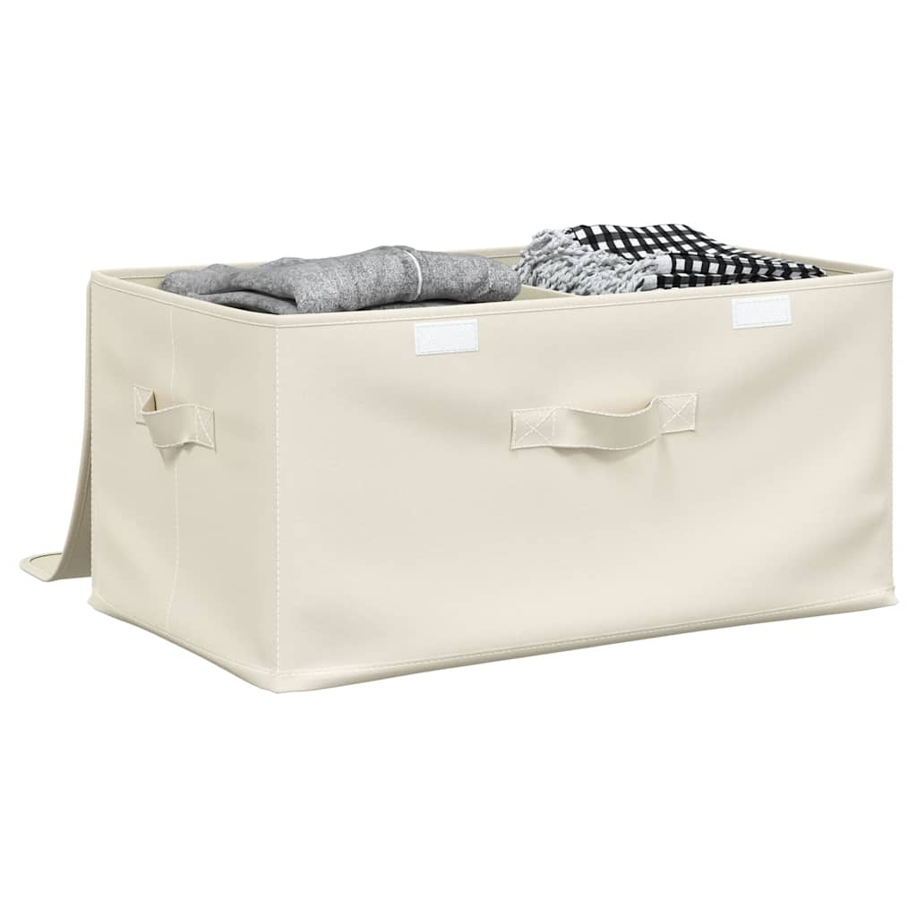 Storage Boxes, 2 pcs, Fabric, 43x34x23 cm, Cream