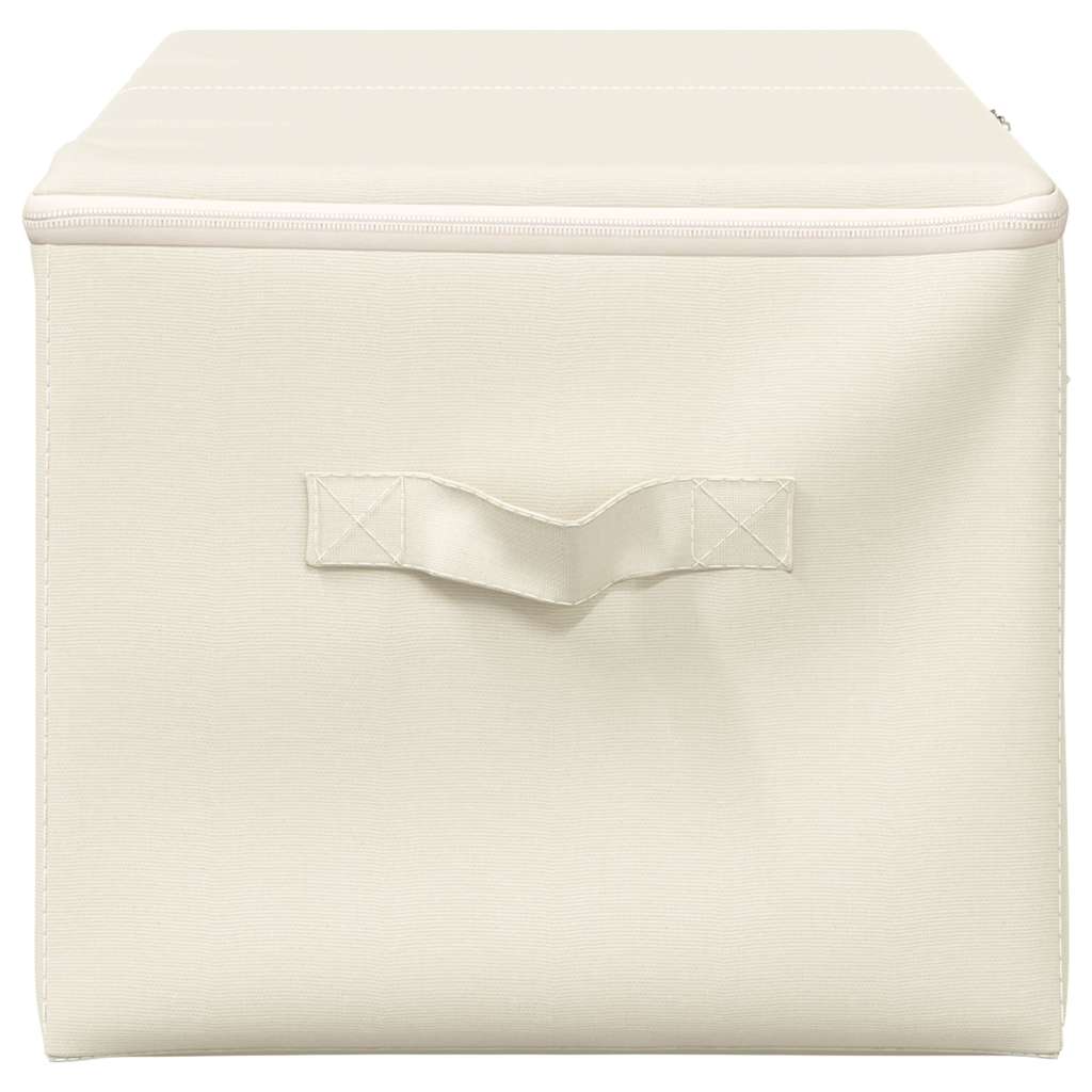 Storage Boxes, 2 pcs, Fabric, 43x34x23 cm, Cream