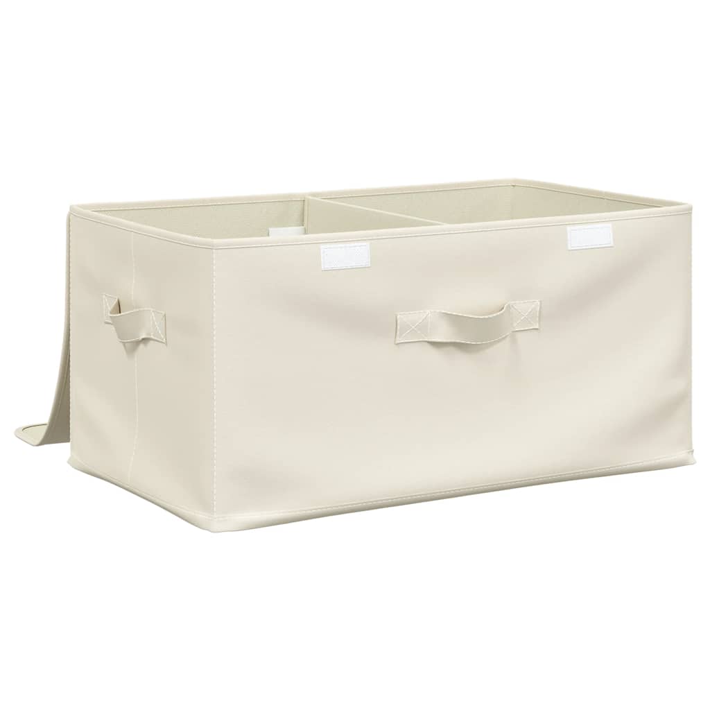 Storage Boxes, 2 pcs, Fabric, 43x34x23 cm, Cream