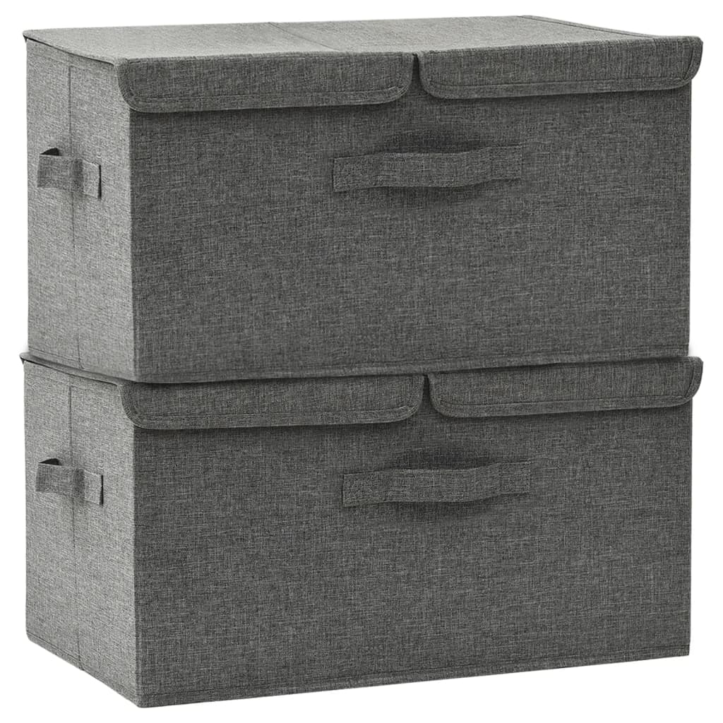 Storage boxes 2 pcs. fabric 50x30x25 cm anthracite
