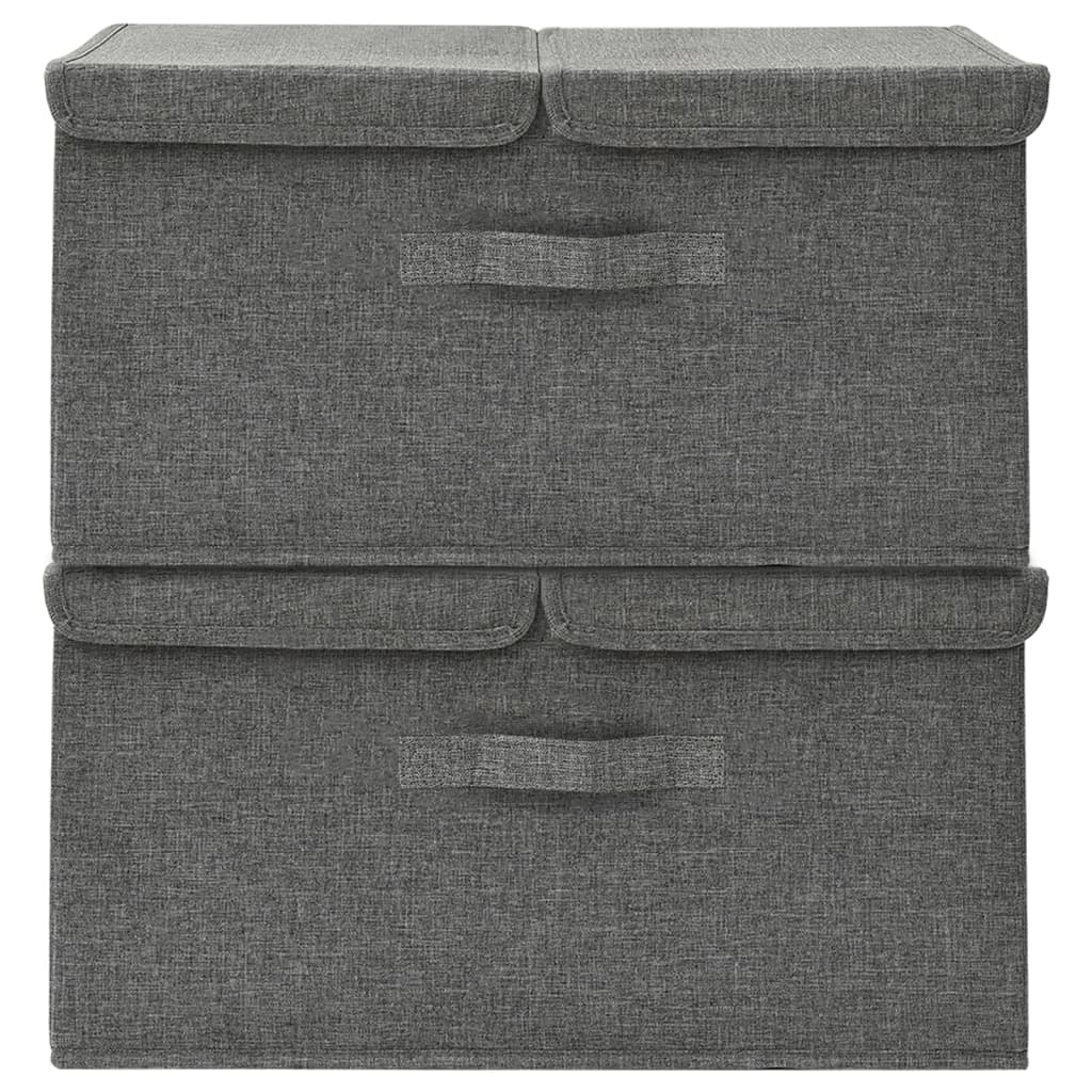 Storage boxes 2 pcs. fabric 50x30x25 cm anthracite
