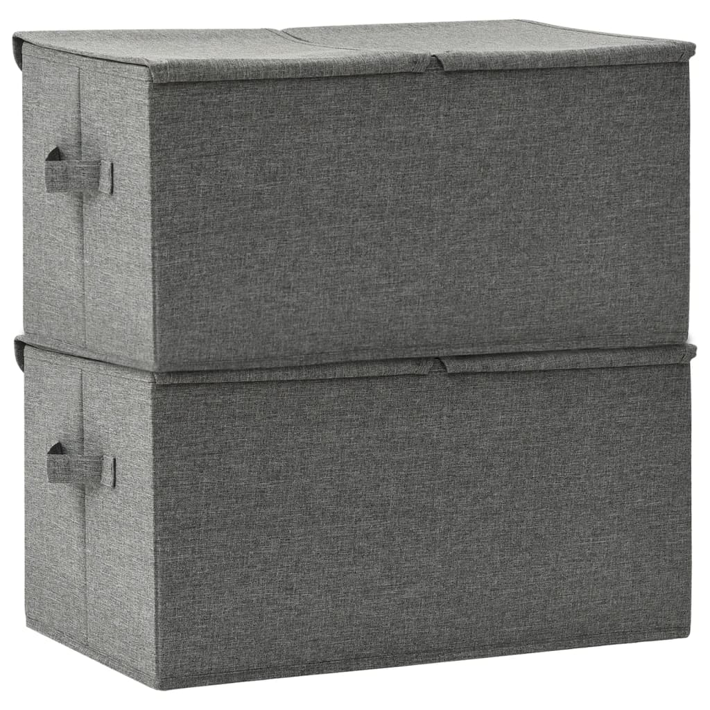 Storage boxes 2 pcs. fabric 50x30x25 cm anthracite