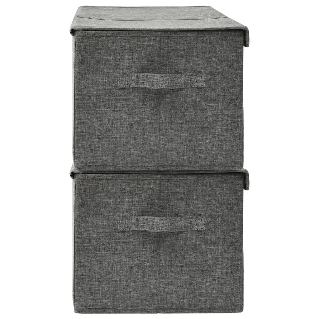 Storage boxes 2 pcs. fabric 50x30x25 cm anthracite