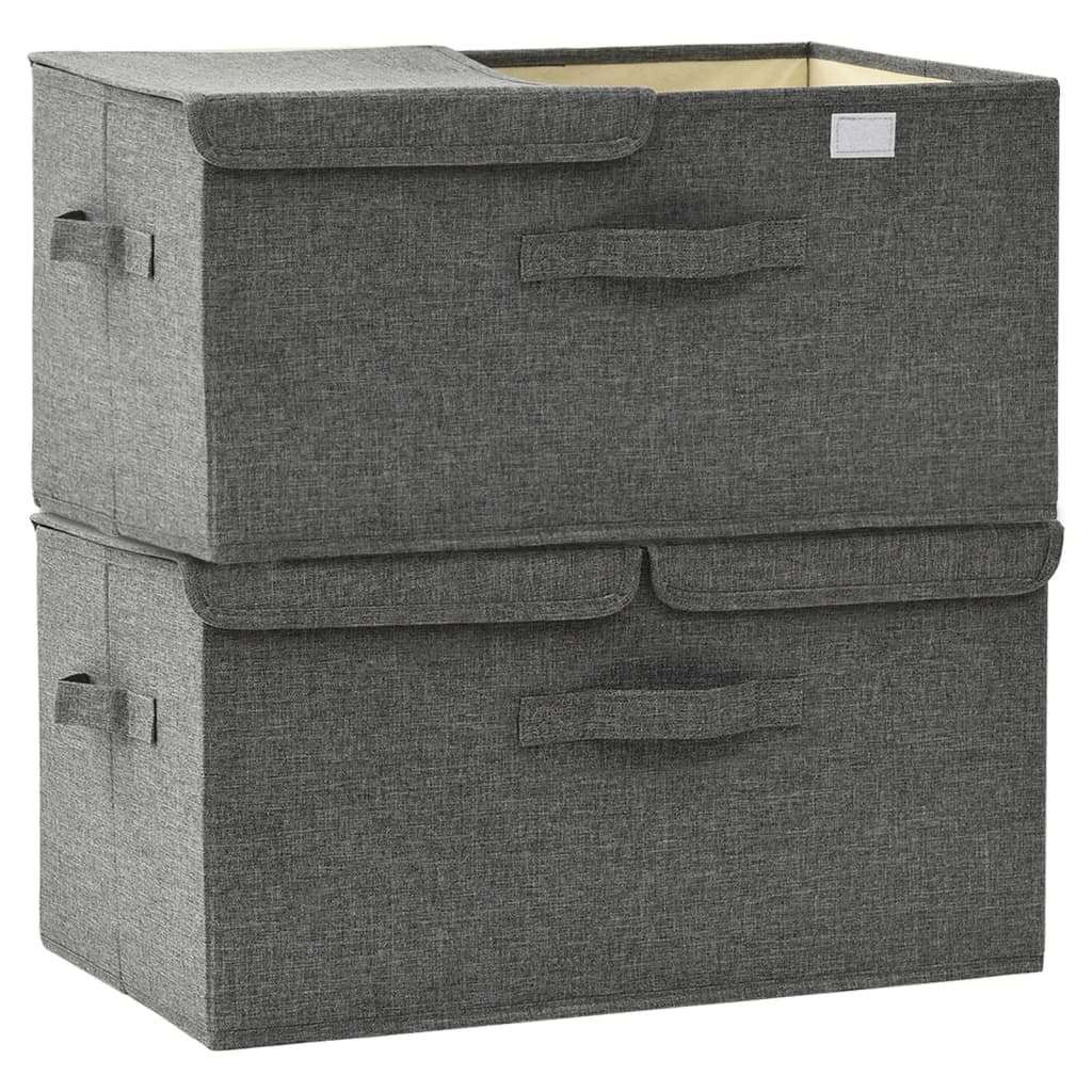 Storage boxes 2 pcs. fabric 50x30x25 cm anthracite