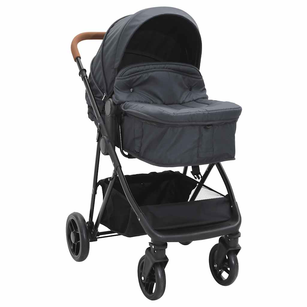 2-in-1 Stroller Anthracite and Black Steel