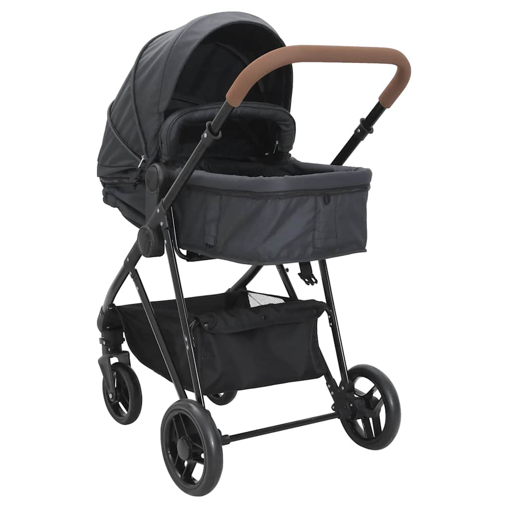 2-in-1 Stroller Anthracite and Black Steel