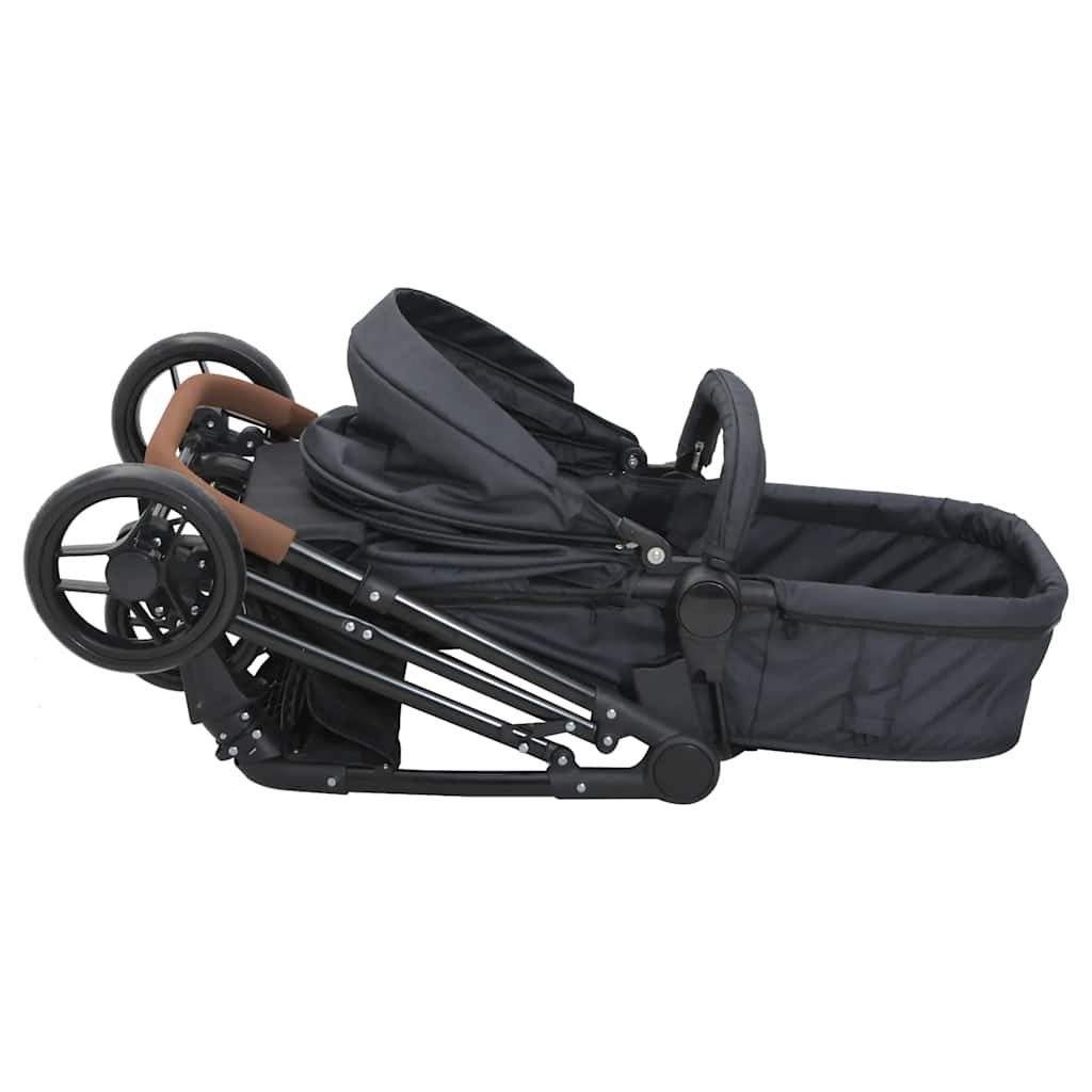2-in-1 Stroller Anthracite and Black Steel