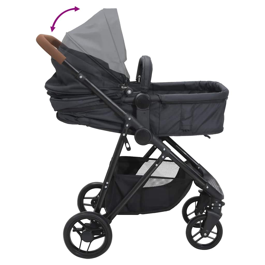 2-in-1 Stroller Anthracite and Black Steel