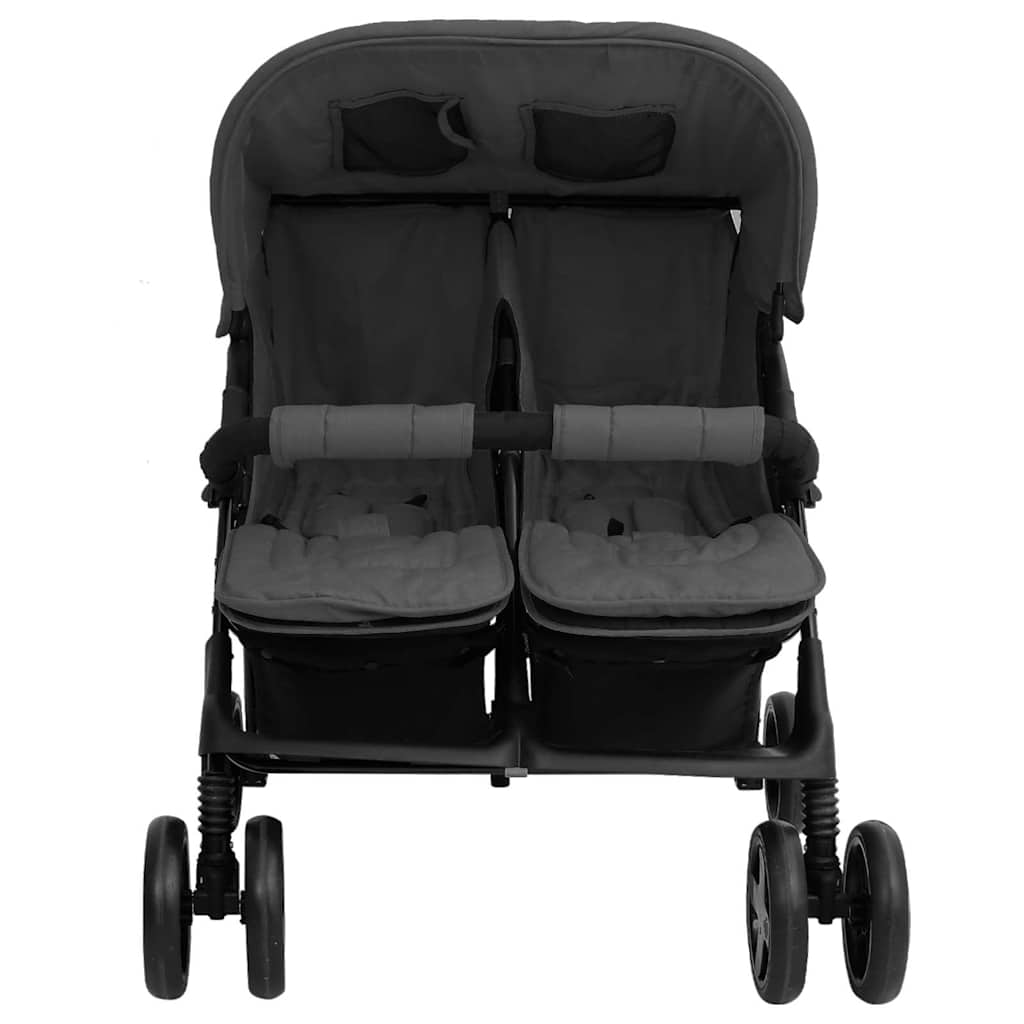 Poussette double Gris foncé Acier