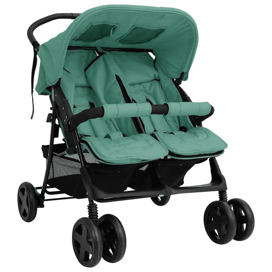 Twin Stroller Green Steel