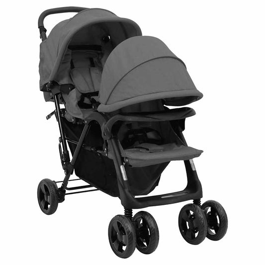 Tandem Twin Stroller Dark Grey Steel