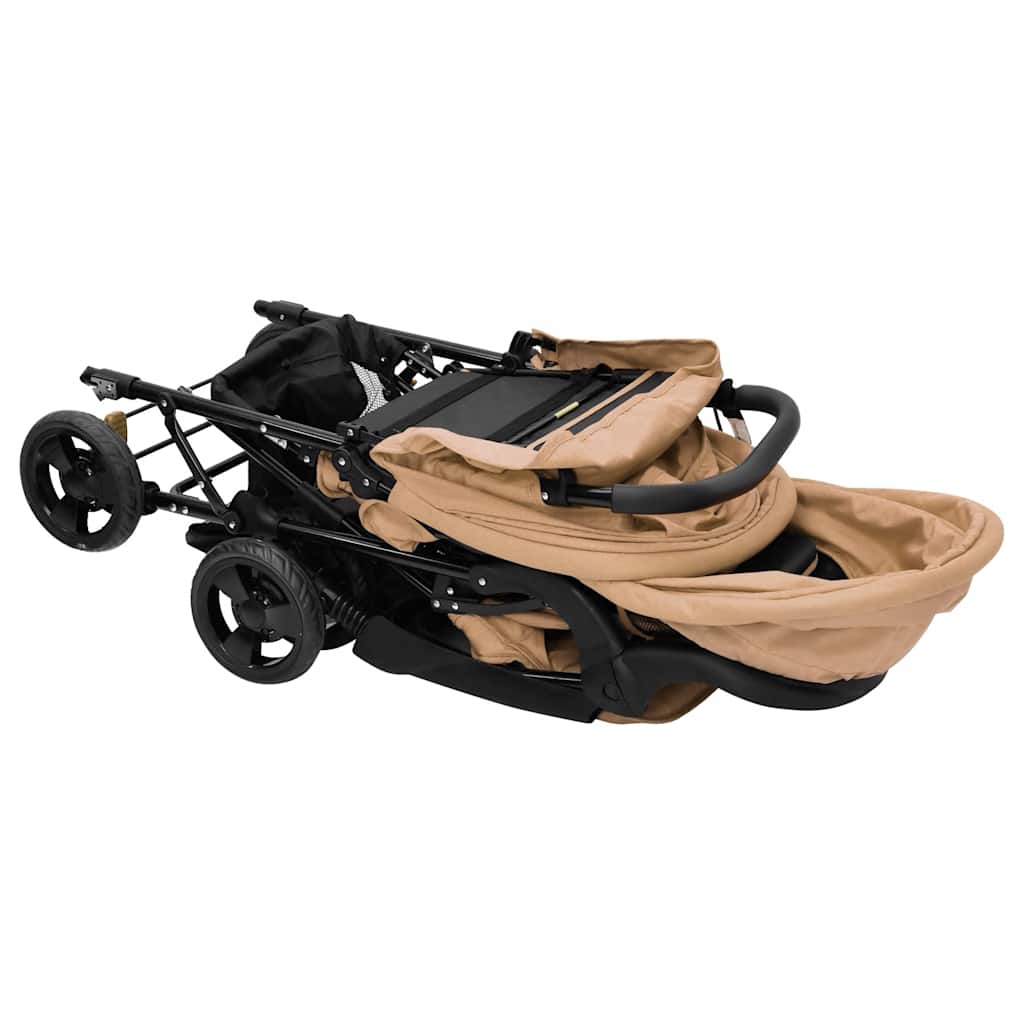 Tandem Twin Stroller Taupe Steel