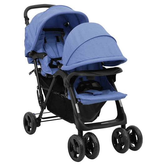 Tandem Twin Stroller Navy Steel