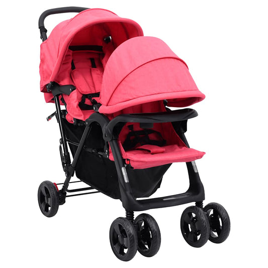 Tandem Twin Stroller Red Steel