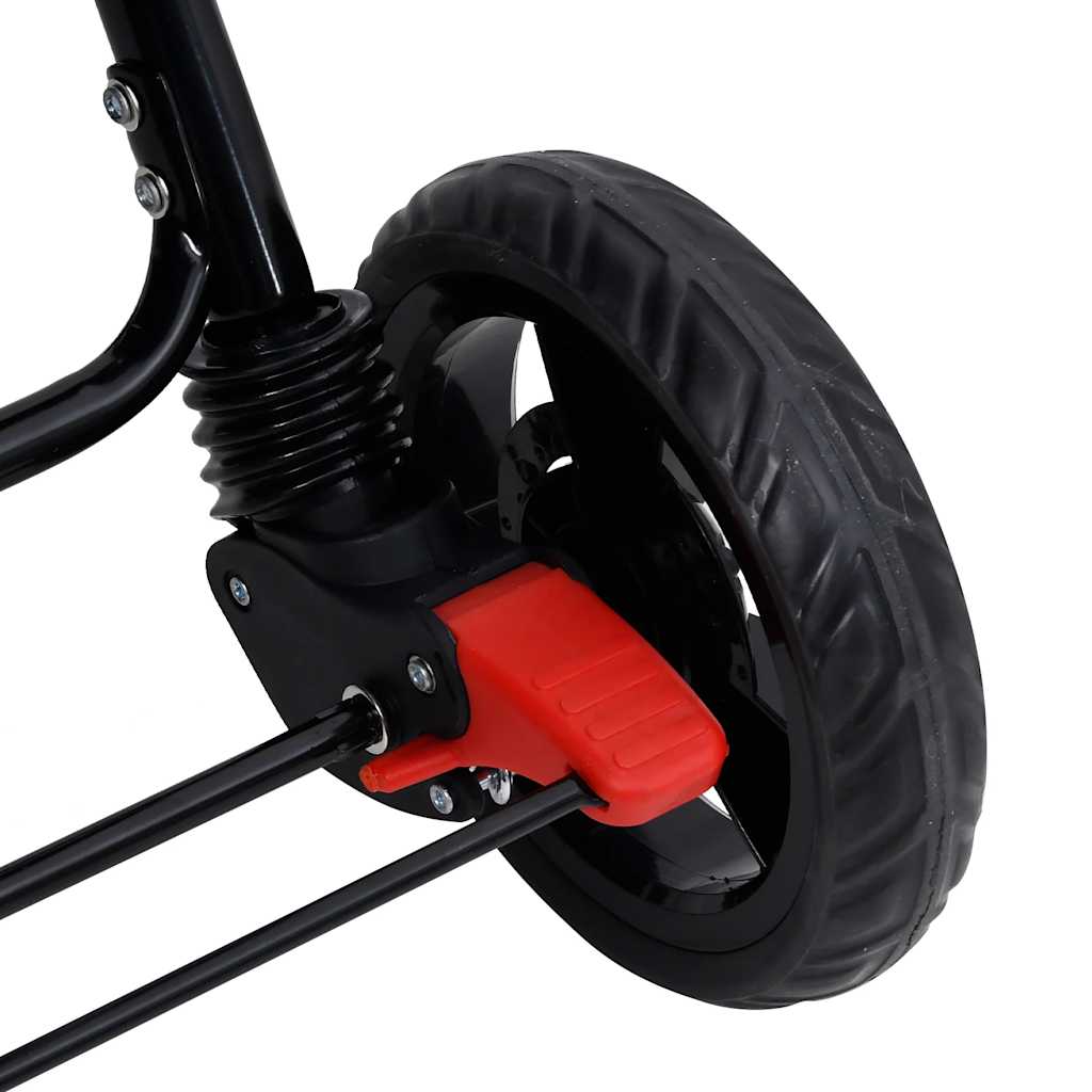 Poussette double en ligne rouge acier