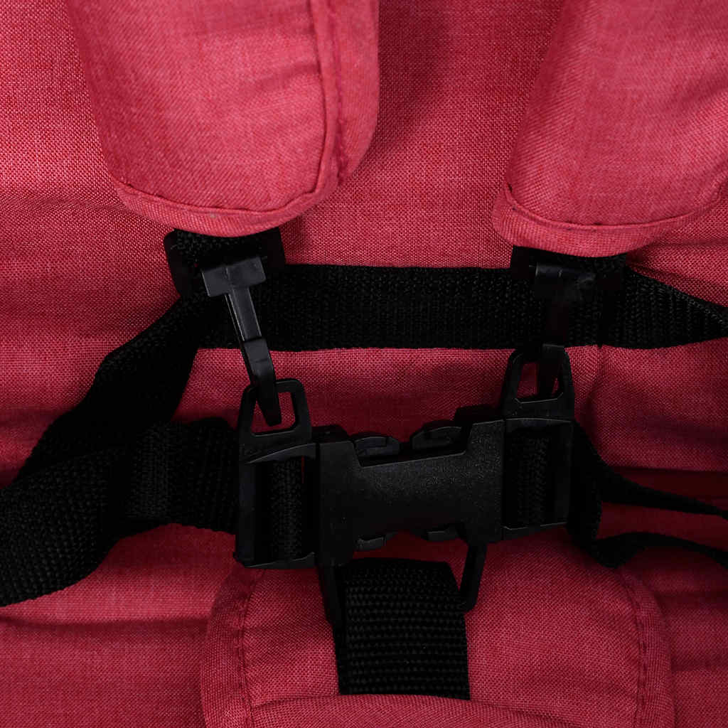 Poussette double en ligne rouge acier