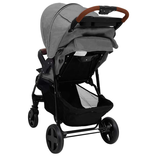 2-in-1 Stroller Light Grey Steel
