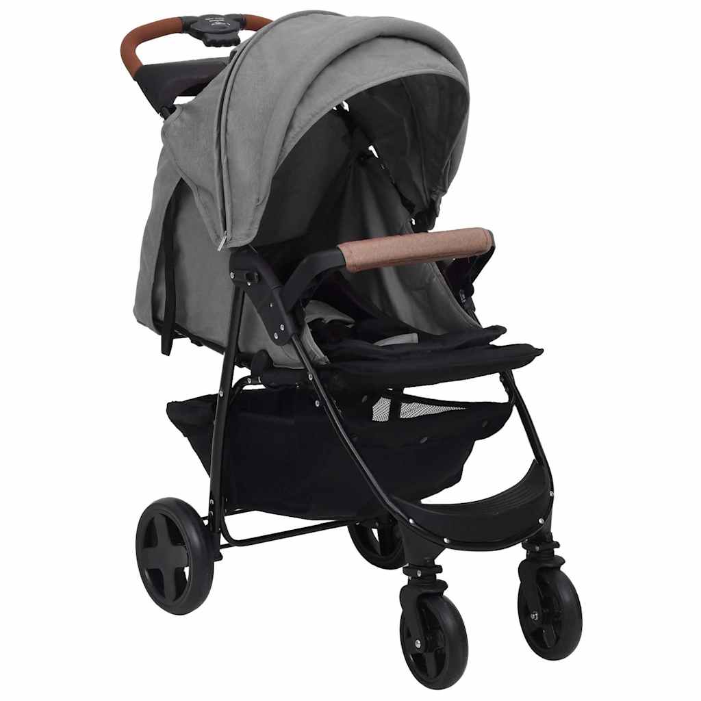 2-in-1 Stroller Light Grey Steel