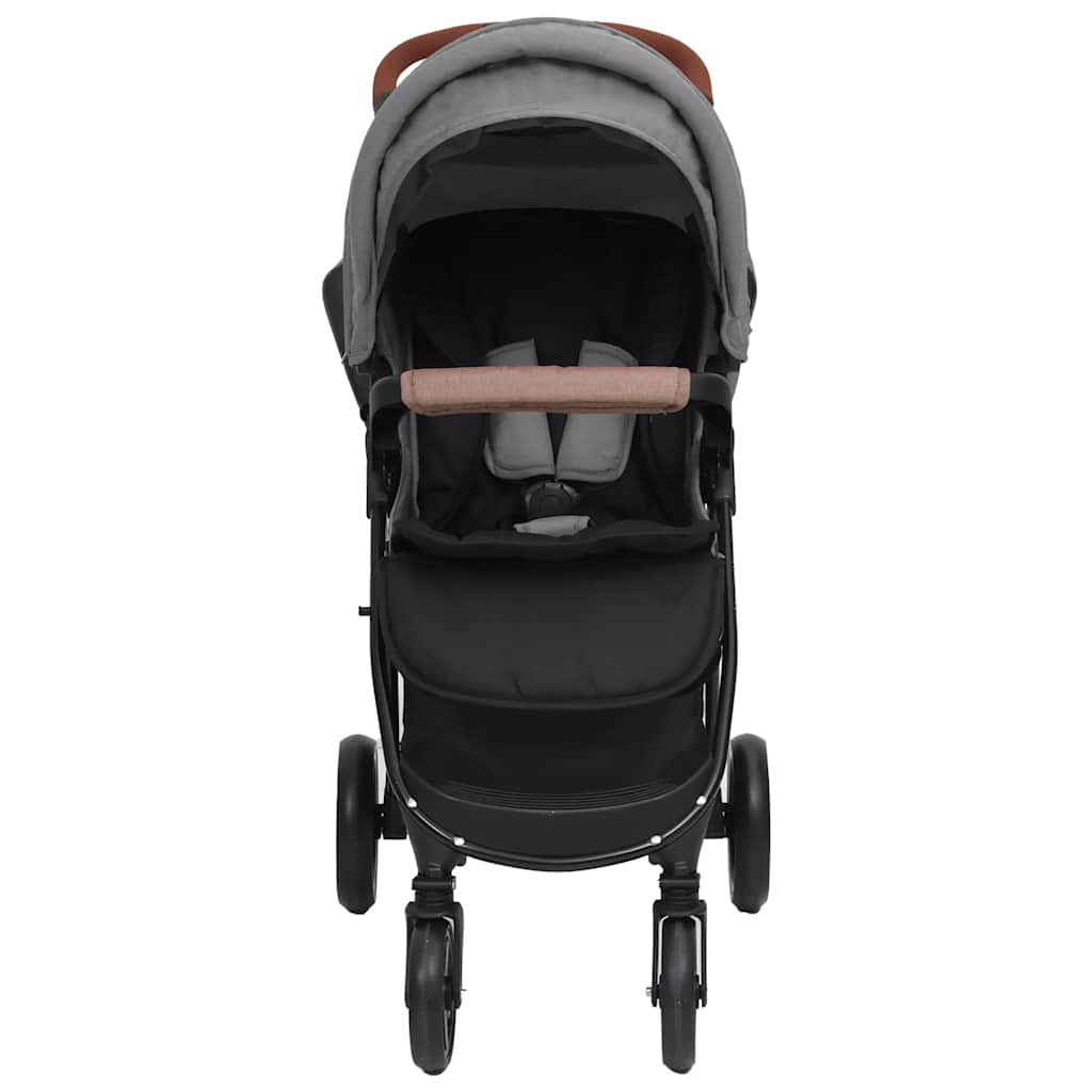 2-in-1 Stroller Light Grey Steel