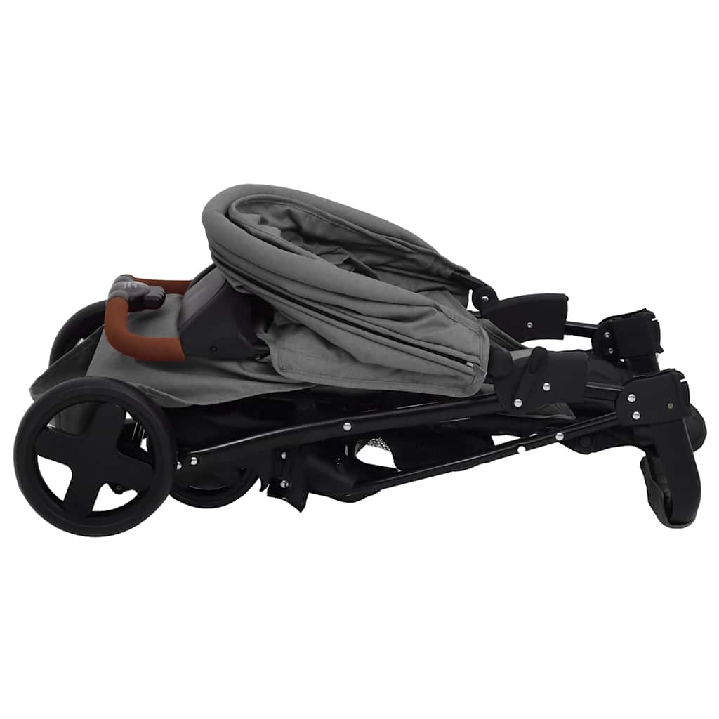 2-in-1 Stroller Light Grey Steel