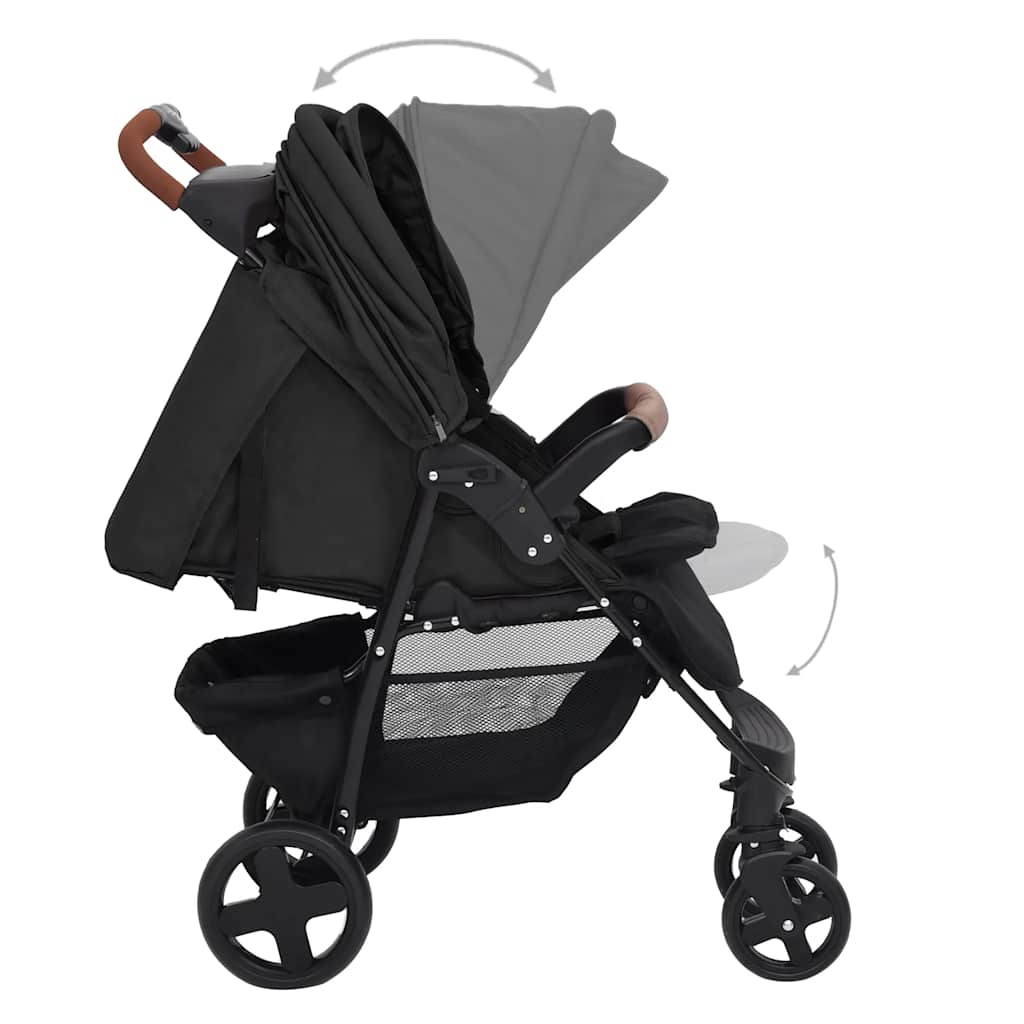 Poussette 2-en-1 Anthracite Acier