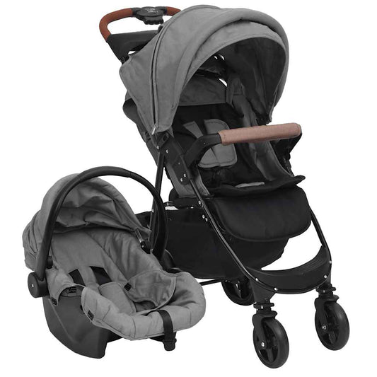 3-in-1 Stroller Light Grey Steel