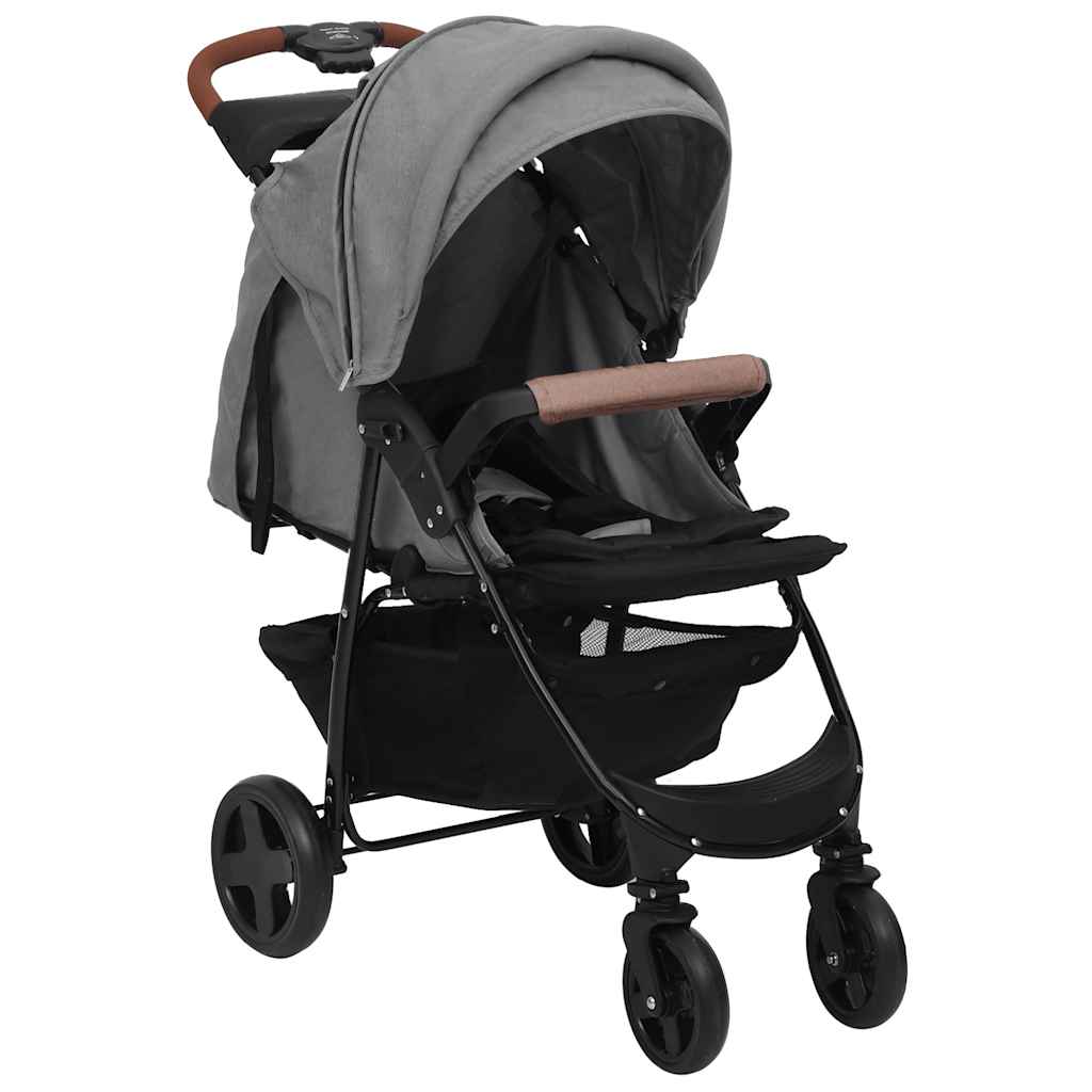 3-in-1 Stroller Light Grey Steel