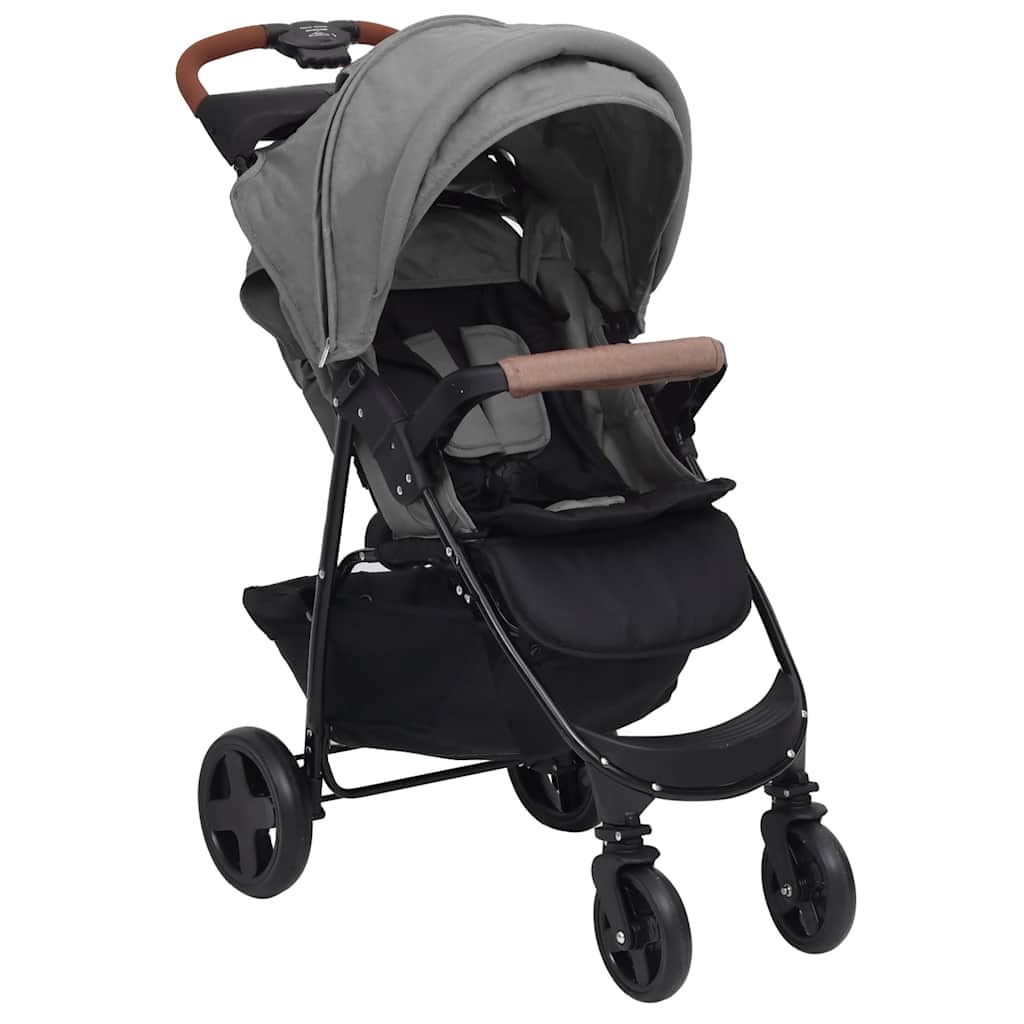 3-in-1 Stroller Light Grey Steel