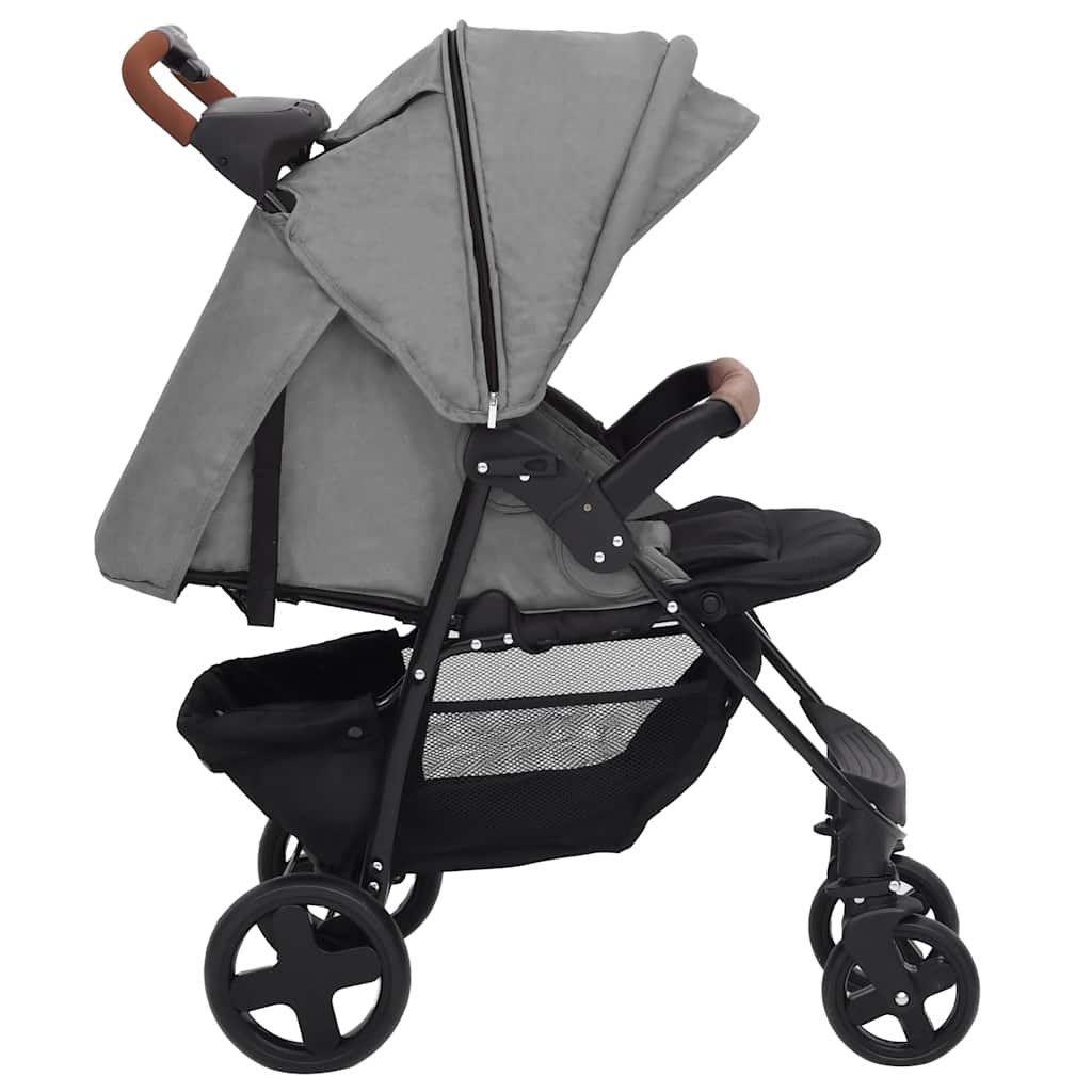 3-in-1 Stroller Light Grey Steel